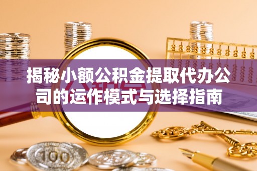 板桥揭秘小额公积金提取代办公司的运作模式与选择指南